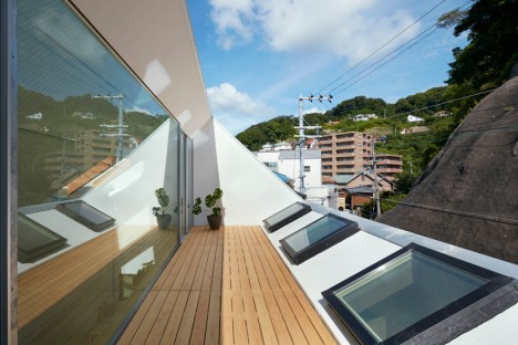 terrazzo esterno di una casa giapponese moderna